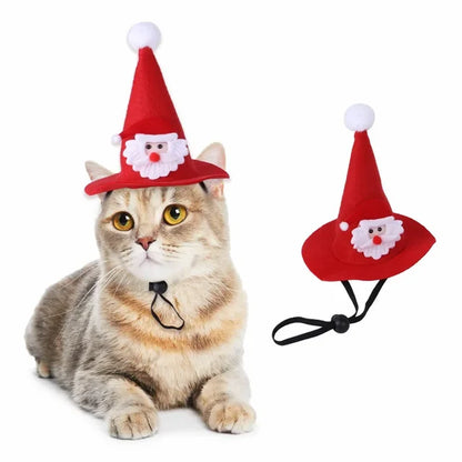 Christmas Cat Clothes Bat Wings Dog Costume Bowknot Cat Collar Cosplay Necklace Scarf Summer Sun Hat Pet Dog Cat Cowboy Hats