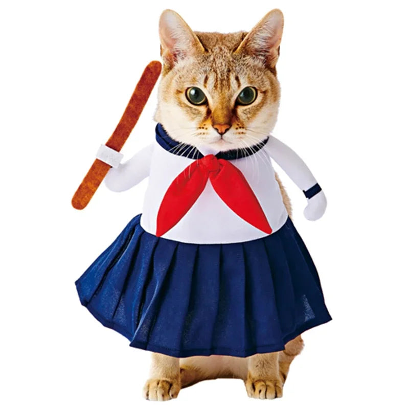 Cat Clothes, Japanese High School Uniform Inspired Cat Attire, Cat Costume (A3436)