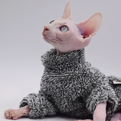 DUOMASUMI Super Cool Cat Outfits Autumn Winter Warm Wearing Hairless Cat Apparel Clothing Sphynx Cat Clothes