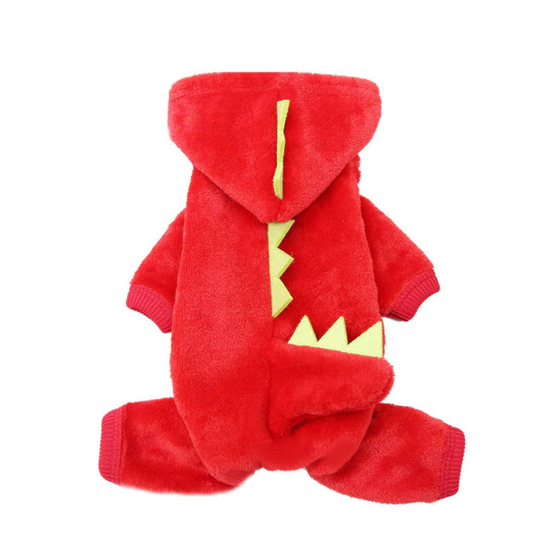 Pet Cat Clothes Puppy Dog Cat Funny Dinosaur Costume Winter Warm Plush Cat Coat Fleece Hoodies Sweater Small Dog Kitten Clothing