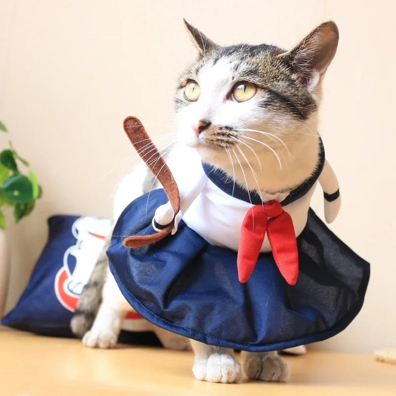 Cat Clothes, Japanese High School Uniform Inspired Cat Attire, Cat Costume (A3436)