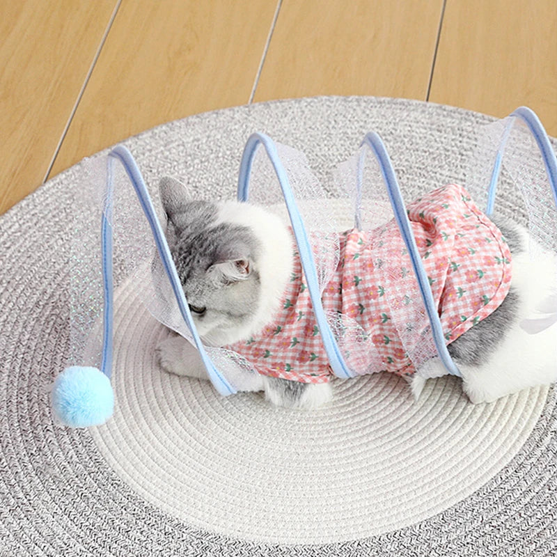 Cats Tunnel Foldable Pet Cat Toys Funny Kitten Stick Mouse Supplies Fun Toy Tunnel Toy for Cat Play Tunnel Tube Cat Accessories